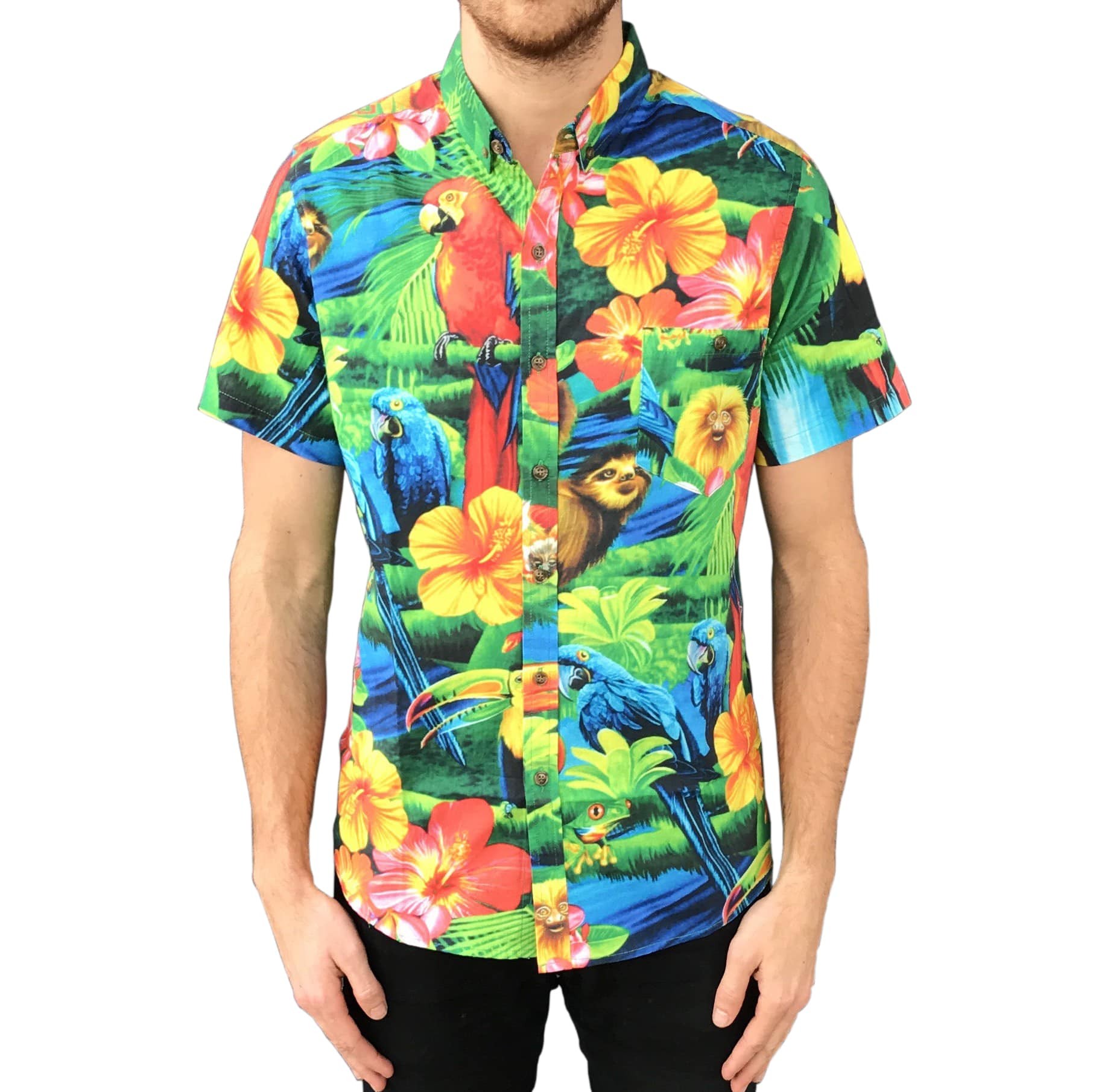 TROPICAL BUTTON UP PARTY SHIRT