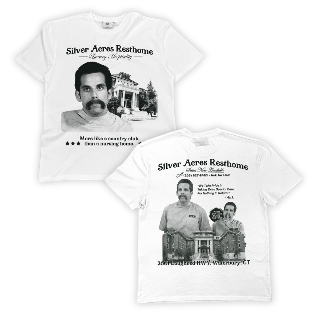 SILVER ACRES WHITE VINTAGE FRONT & BACK T-SHIRT