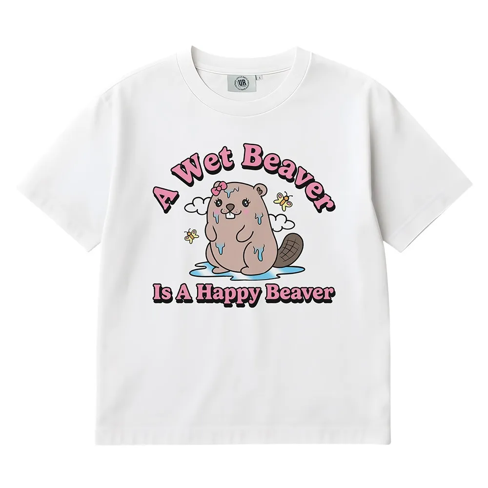 WET BEAVER WHITE TEE