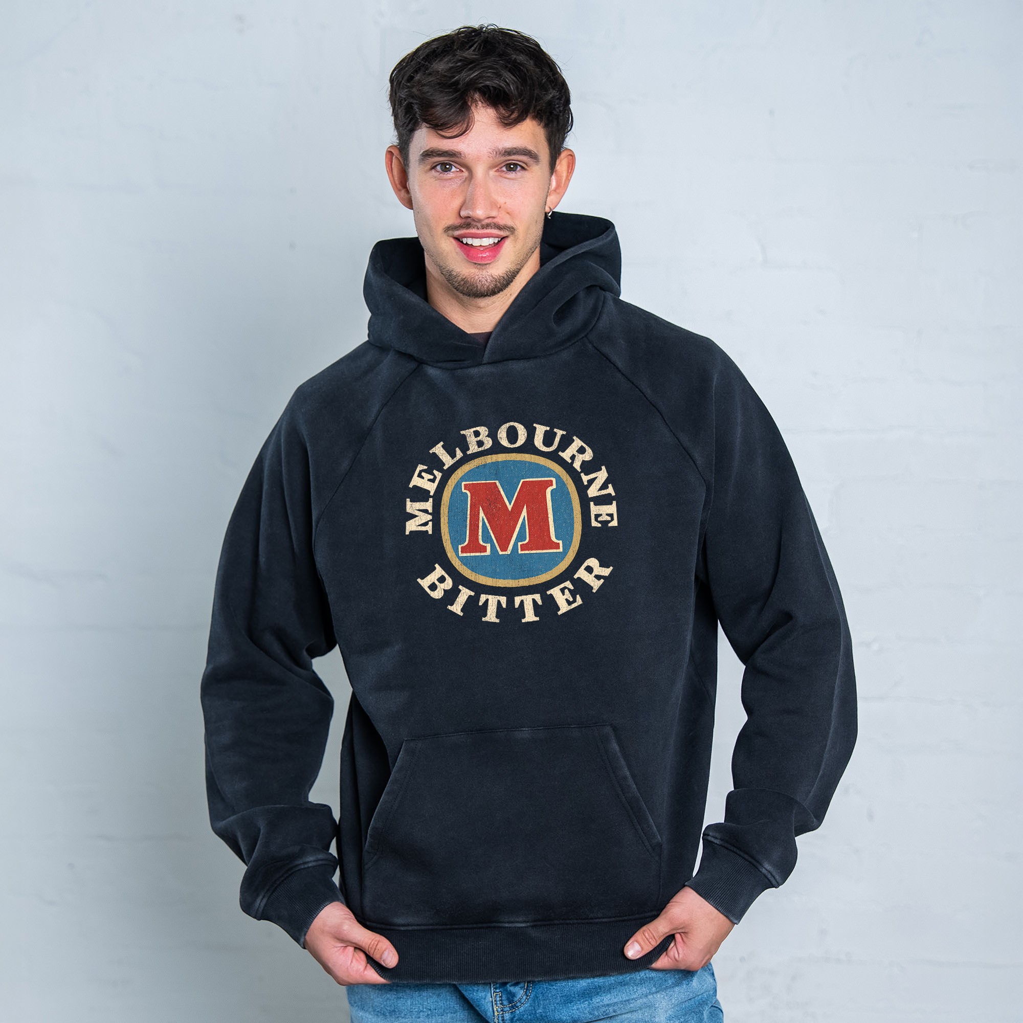 MELBOURNE BITTER LOGO VINTAGE BLACK HOODIE