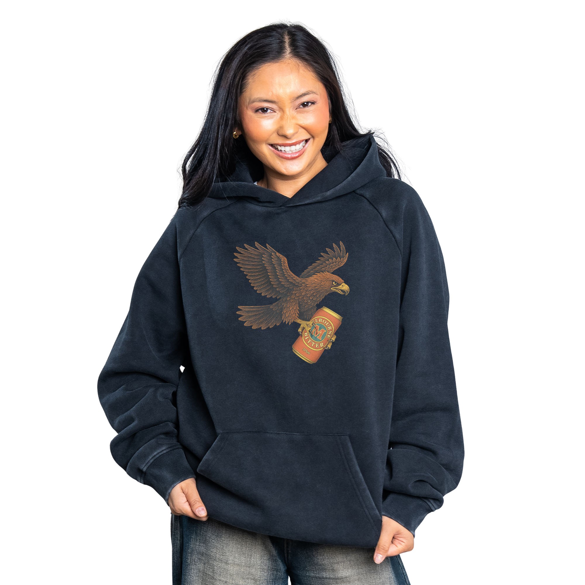SINK YOUR CLAWS FRONT & BACK VINTAGE BLACK HOODIE