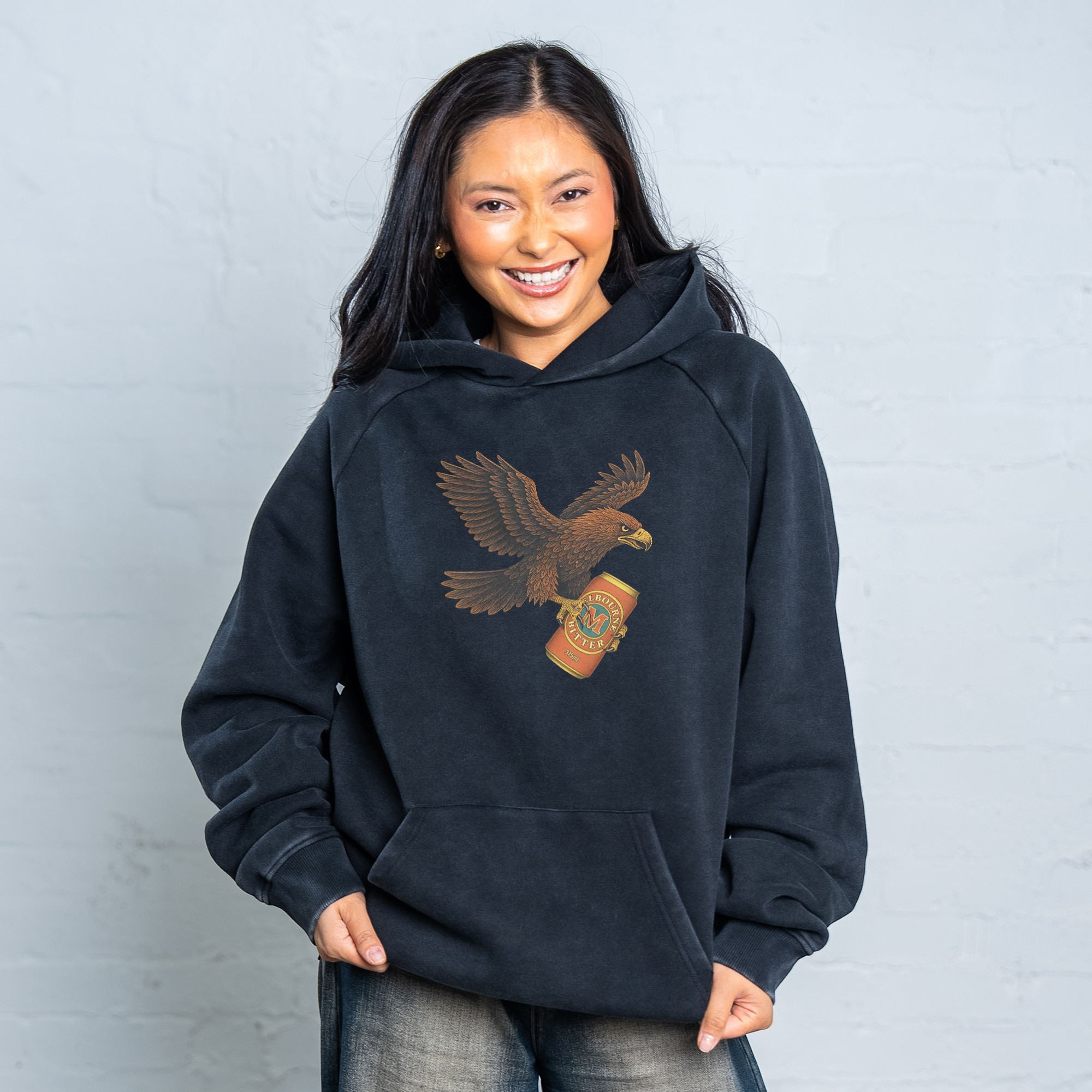 SINK YOUR CLAWS FRONT & BACK VINTAGE BLACK HOODIE