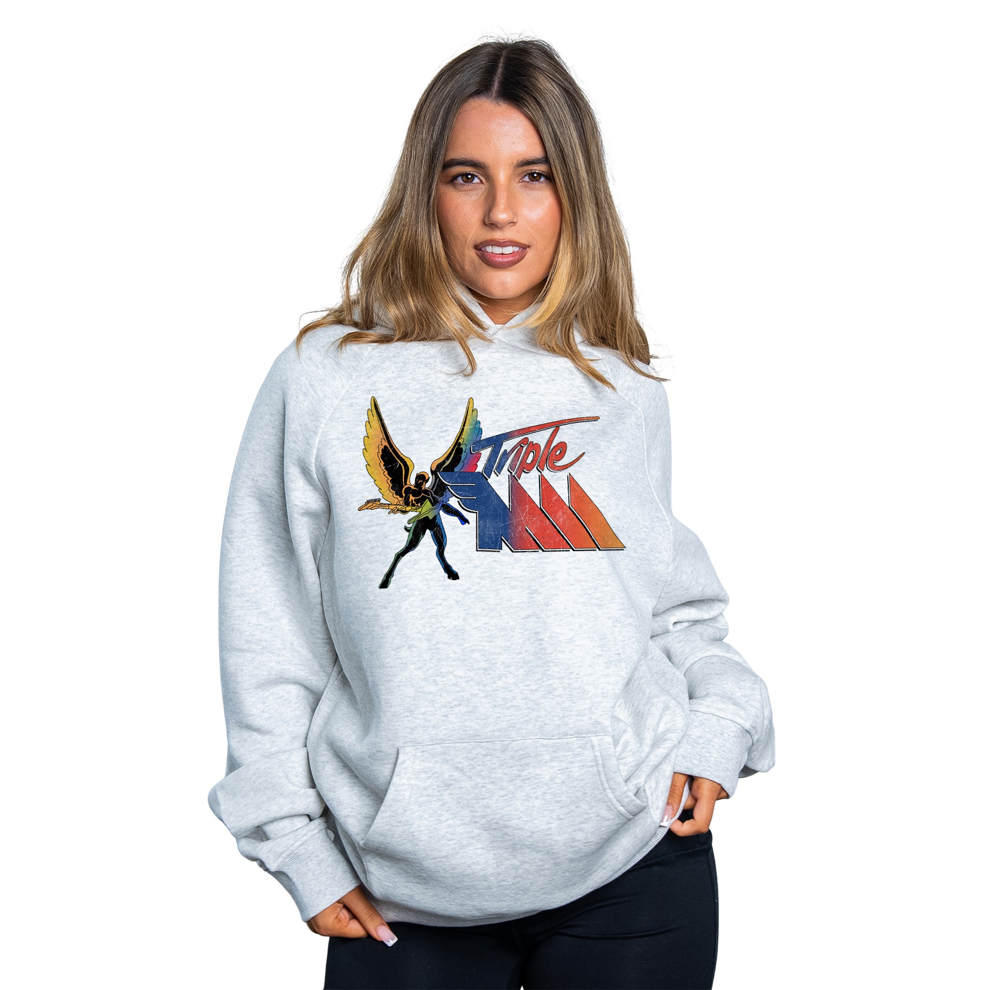 RETRO TRIPLE M LOGO WHITE MARLE HOODIE