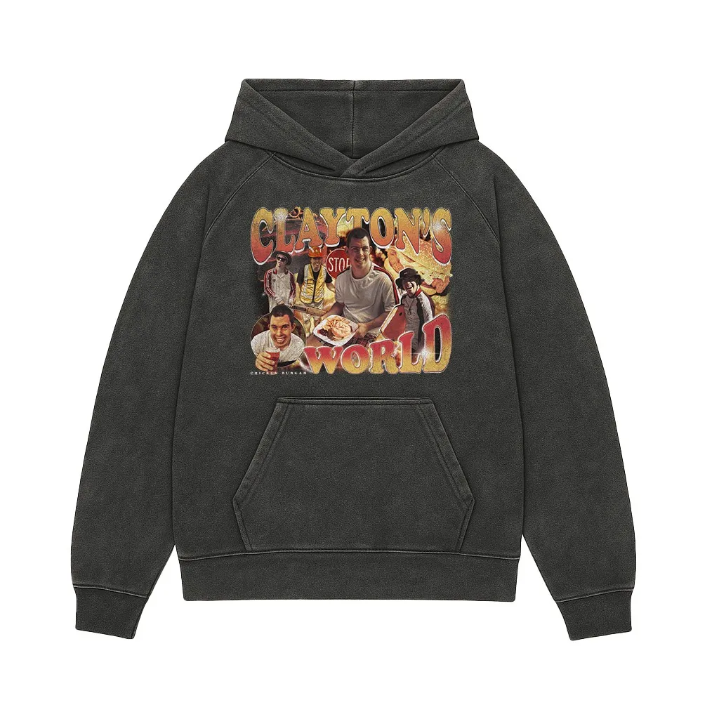 CLAYTON'S WORLD VINTAGE BLACK HOODIE
