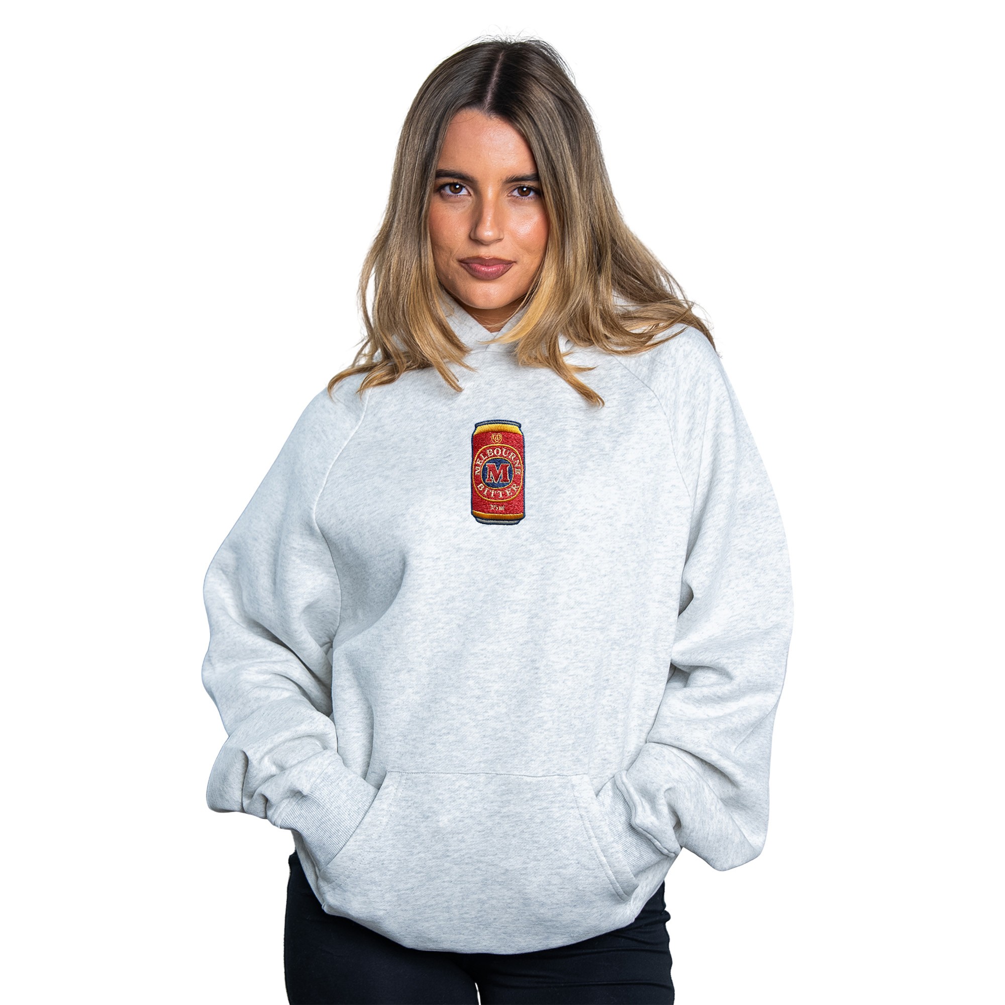 WHITE MARLE MELBOURNE BITTER CAN EMBROIDERED HOODIE