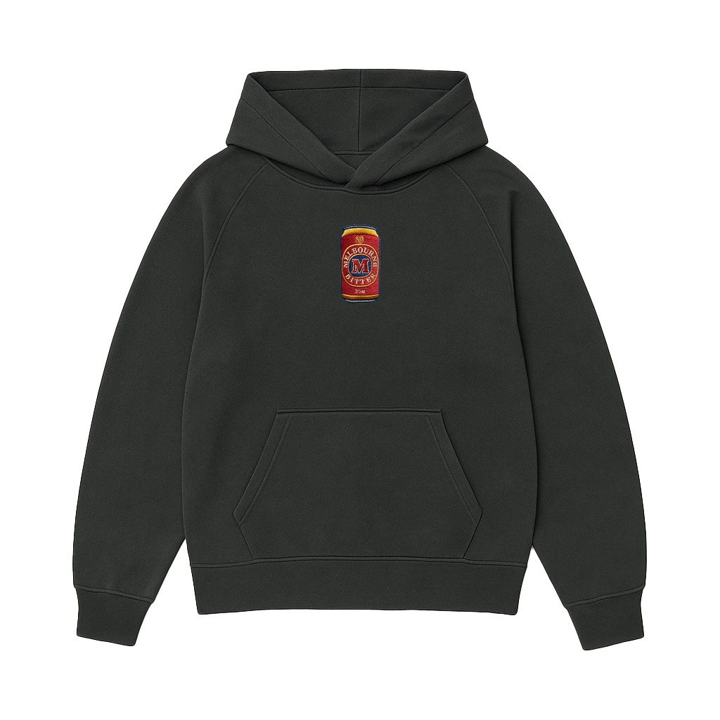GRAPHITE MELBOURNE BITTER CAN EMBROIDERED HOODIE