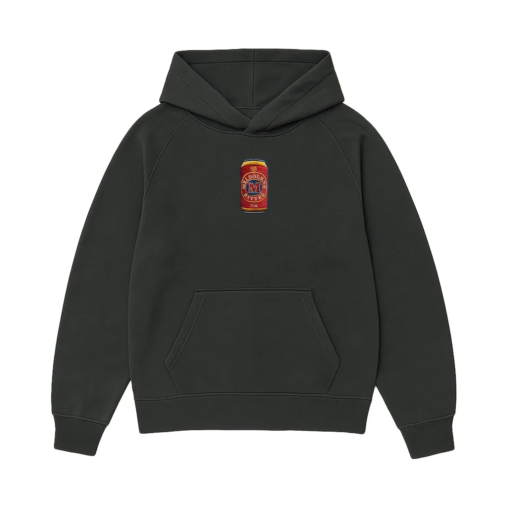 GRAPHITE MELBOURNE BITTER CAN EMBROIDERED HOODIE