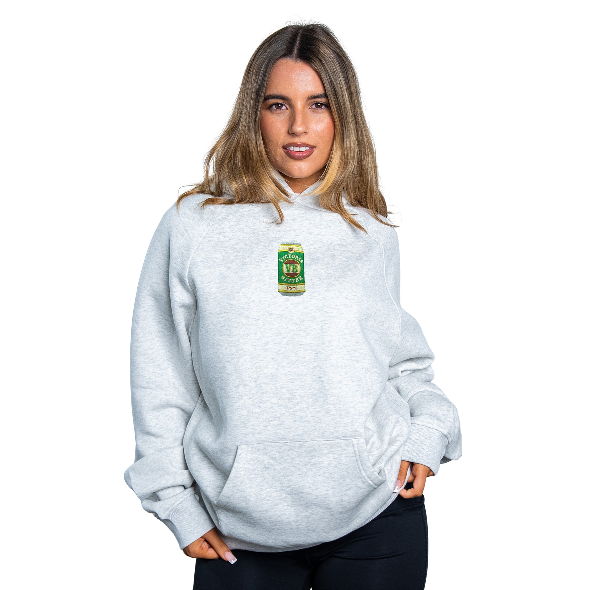 WHITE MARLE VB CAN EMBROIDERED HOODIE