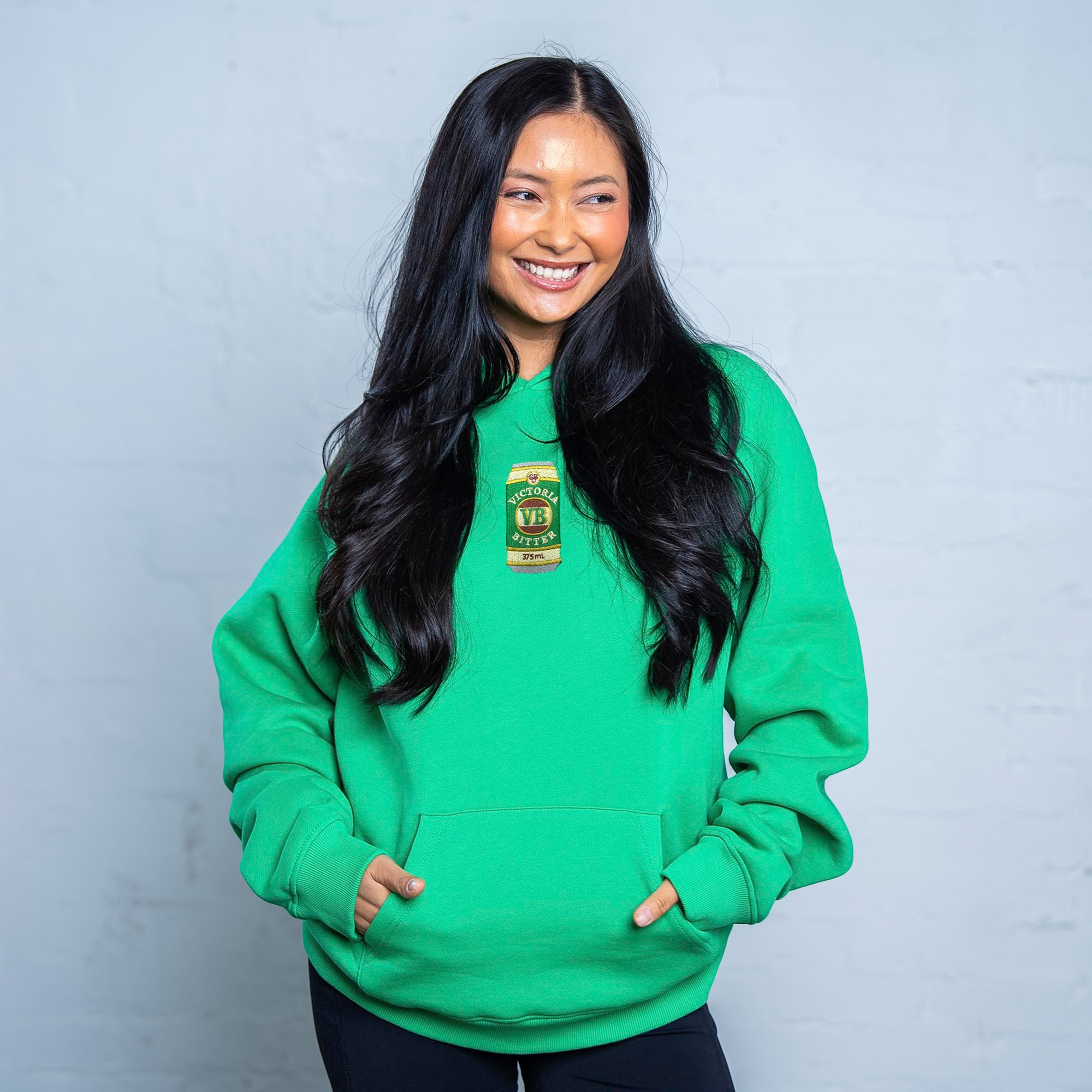 GREEN VB CAN EMBROIDERED HOODIE