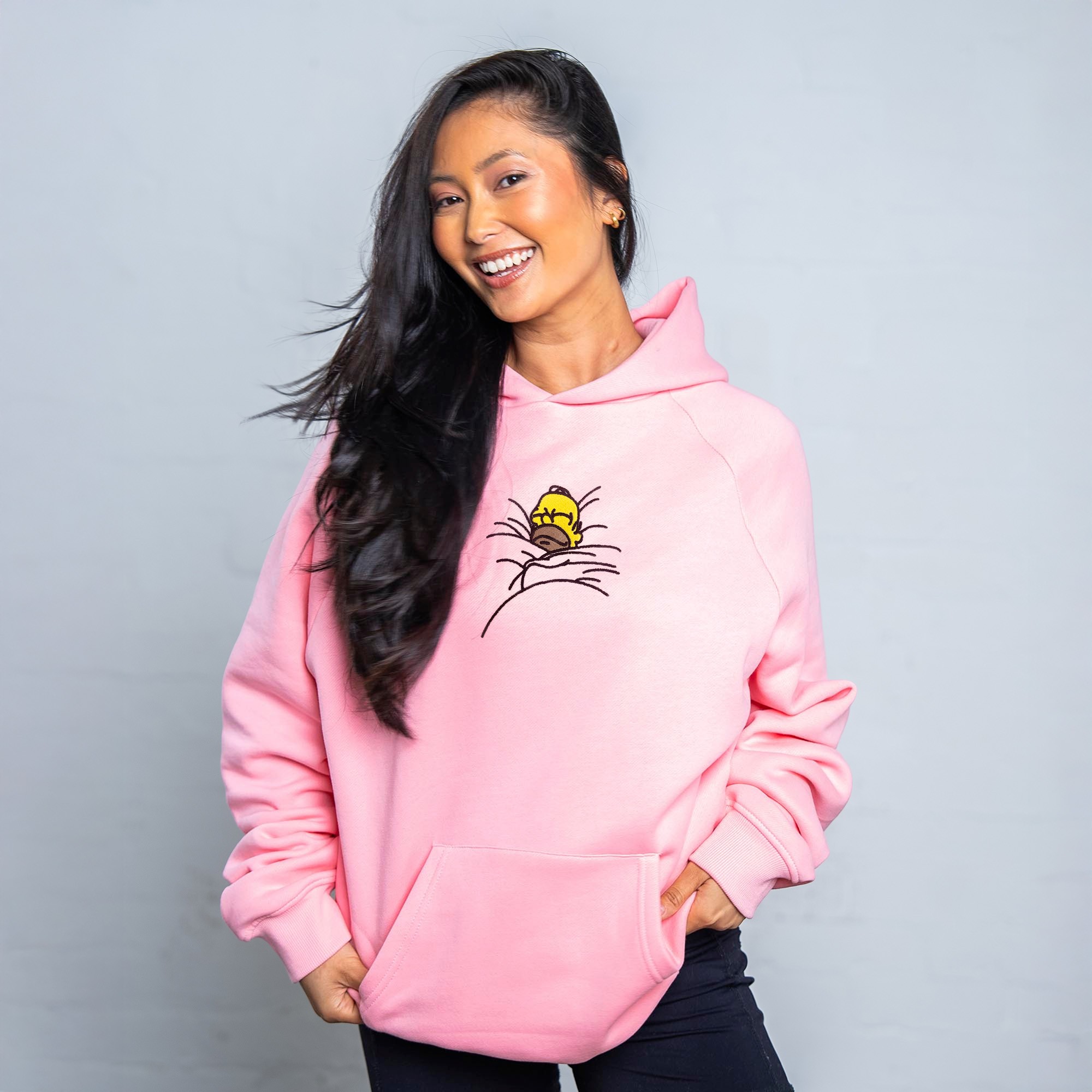 TOASTY CINNAMON BUN EMBROIDERED PINK HOODIE