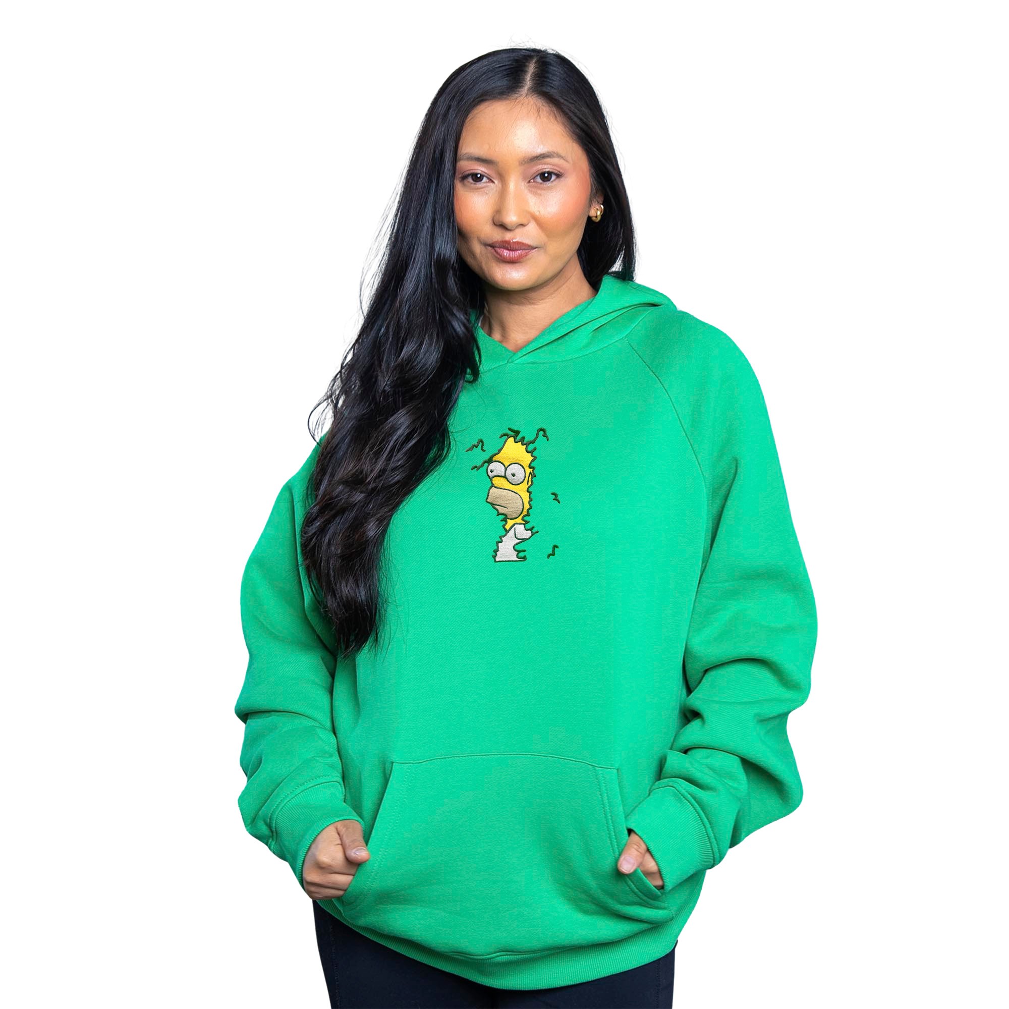 HEDGES EMBROIDERED GREEN HOODIE