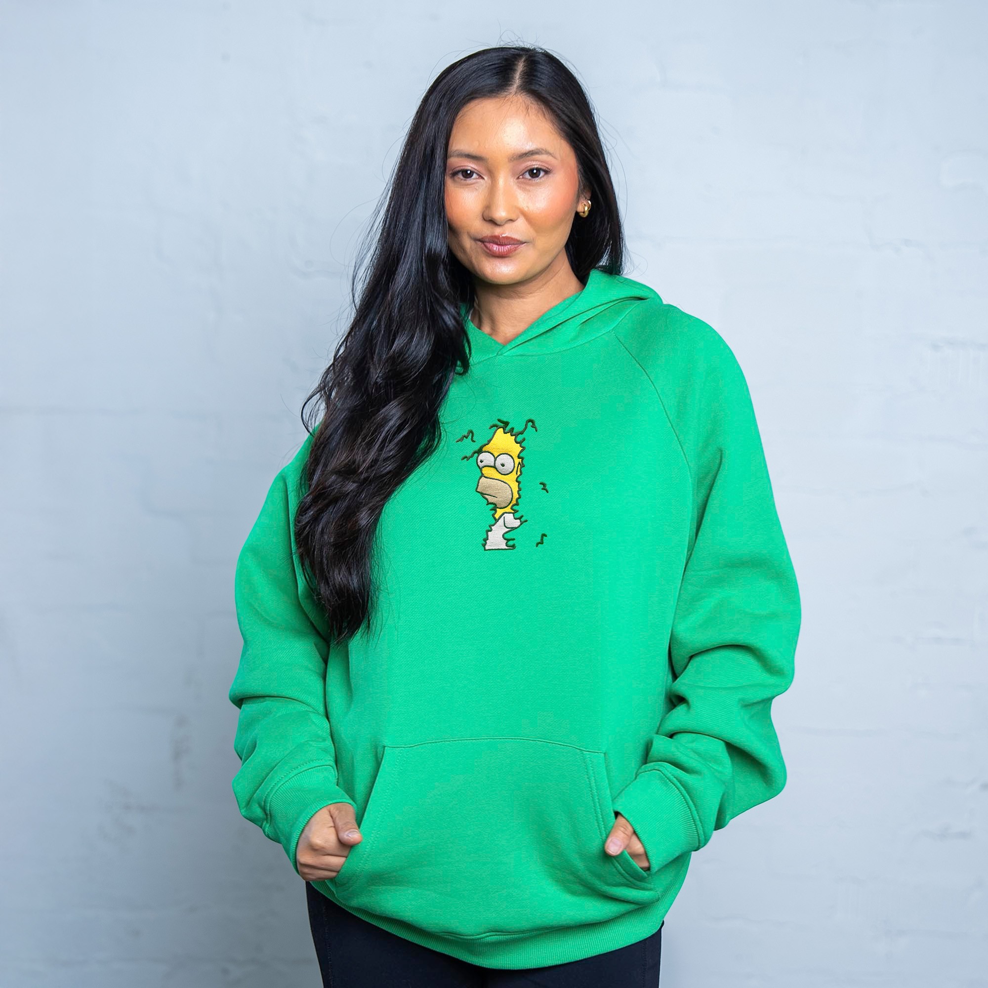HEDGES EMBROIDERED GREEN HOODIE