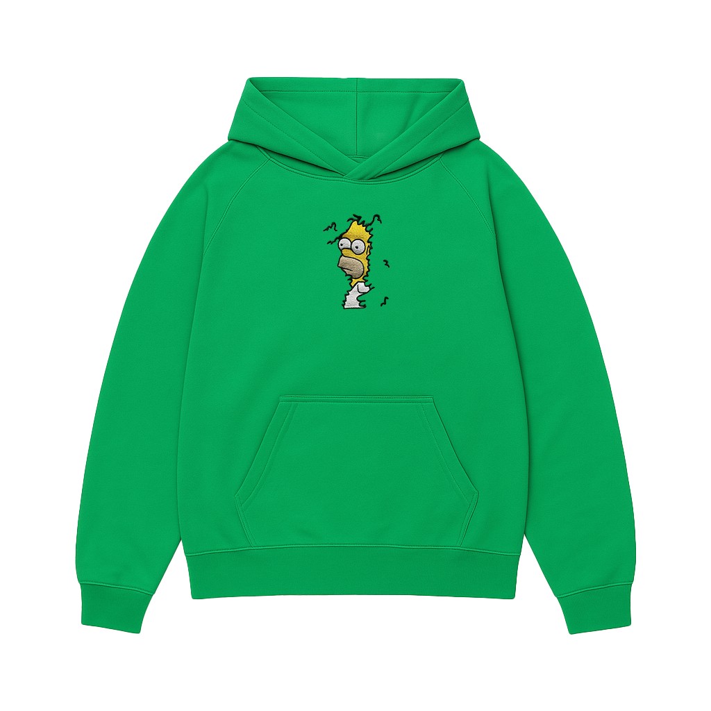 HEDGES EMBROIDERED GREEN HOODIE
