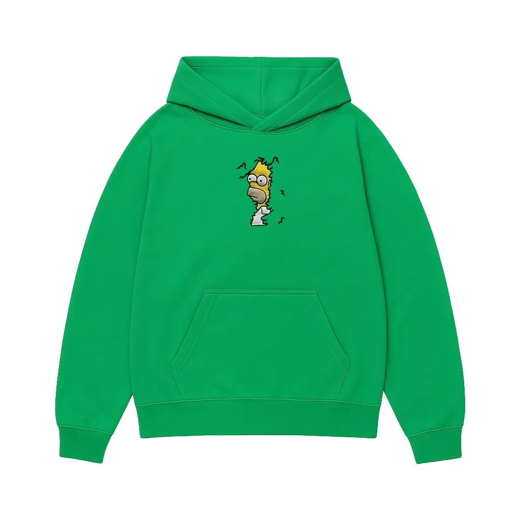 HEDGES EMBROIDERED GREEN HOODIE