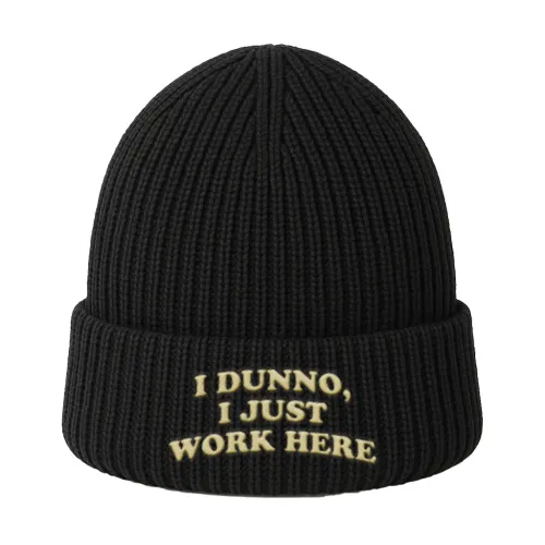 I DUNNO I JUST WORK HERE BLACK KNIT BEANIE