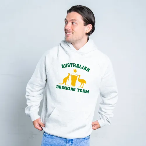 AUSTRALIAN DRINKING TEAM WHITE MARLE HOODIE