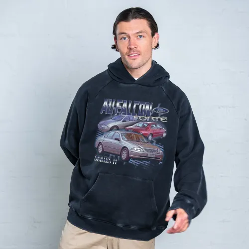 AU FALCON VINTAGE BLACK HOODIE