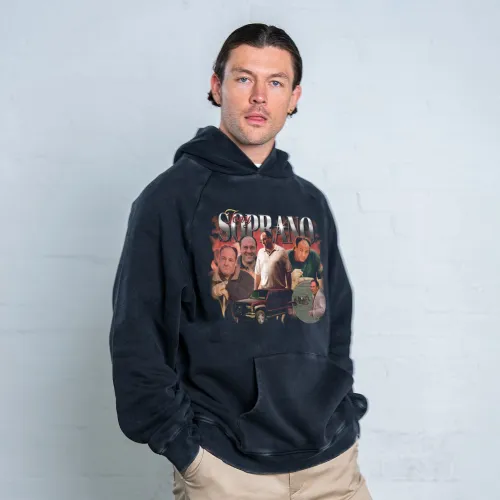 SOPRANO VINTAGE BLACK HOODIE