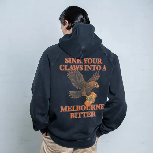 SINK YOUR CLAWS FRONT & BACK VINTAGE BLACK HOODIE