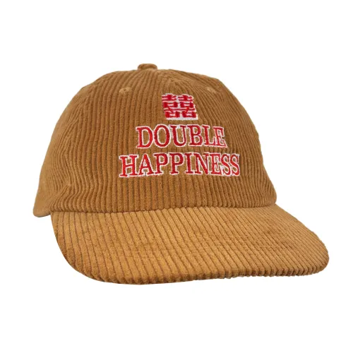 DOUBLE HAPPINESS BROWN CORD HAT